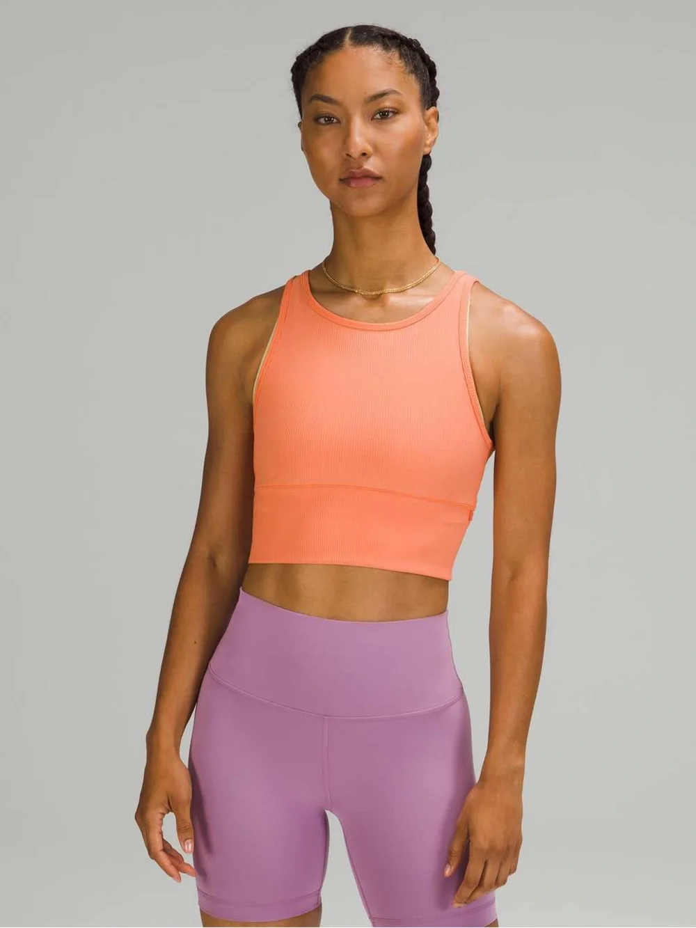 Lululemon Power Pivot Tank *Rib - Golden Apricot Orange - Size 6 - Workout Yoga